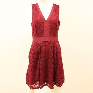 Burgundy Sleeveless Lace Dress - NWT
